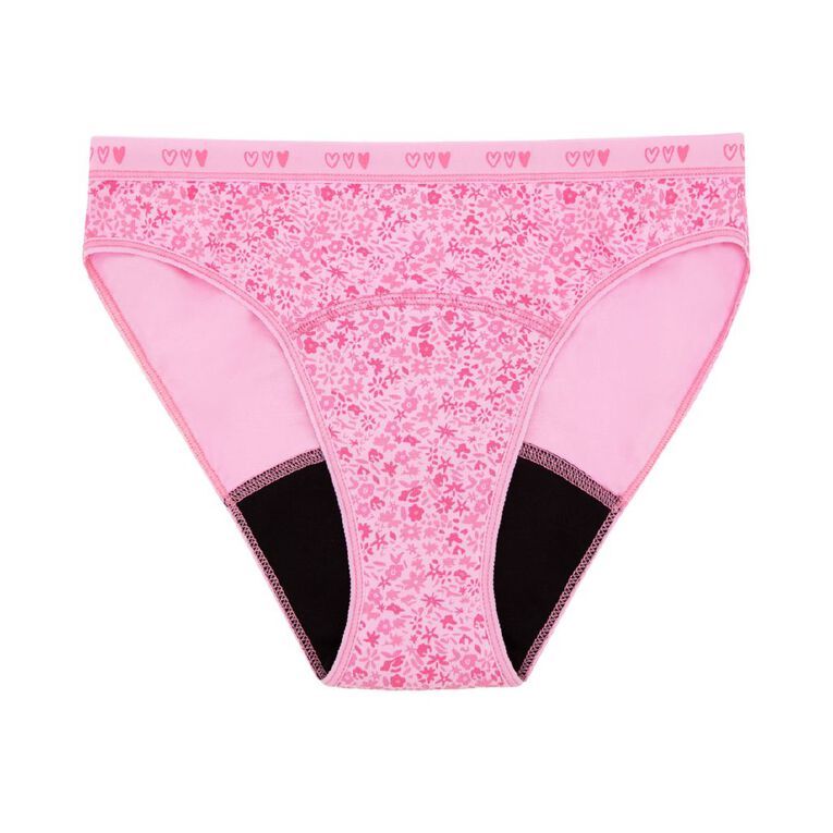 Love Luna Teen First Period Bikini Briefs 2 Pack, Pink Light, hi-res