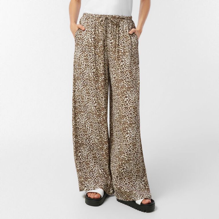 H&H Women's Drawstring Pants, Brown Mid, hi-res