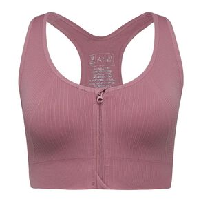 Active Intent Women's Zip Front Wirefree Sports Bra