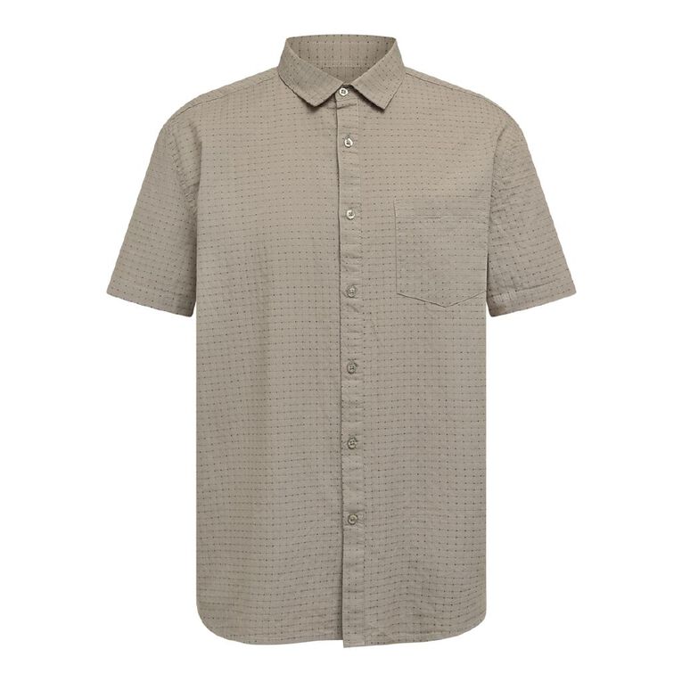 H&H Men's Short Sleeve Dobby Shirt, Grey Light, hi-res
