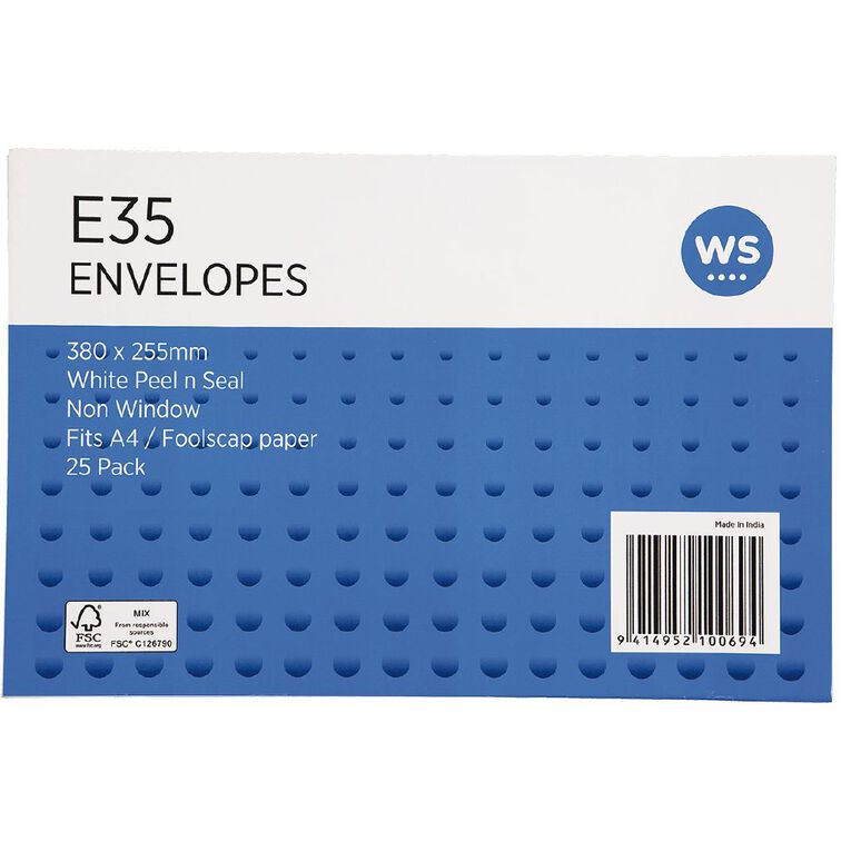 WS Envelope E35 Peal & Seal 25 Pack, , hi-res