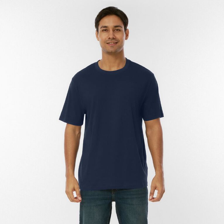 H&H Men's Regular Fit Crew Neck Tee, Blue Dark, hi-res