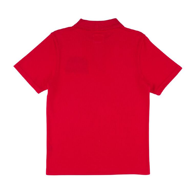 Schooltex Invercargill Middle School Short Sleeve Polo with Embroidery, Red Mid, hi-res