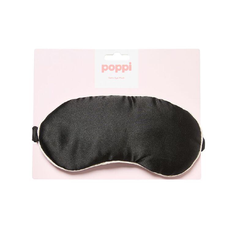 Poppi Satin Eye Mask Black, , hi-res