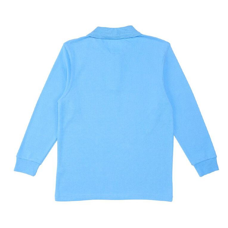 Schooltex Thorrington School New Long Sleeve Polo with Embroidery, Sky Blue, hi-res