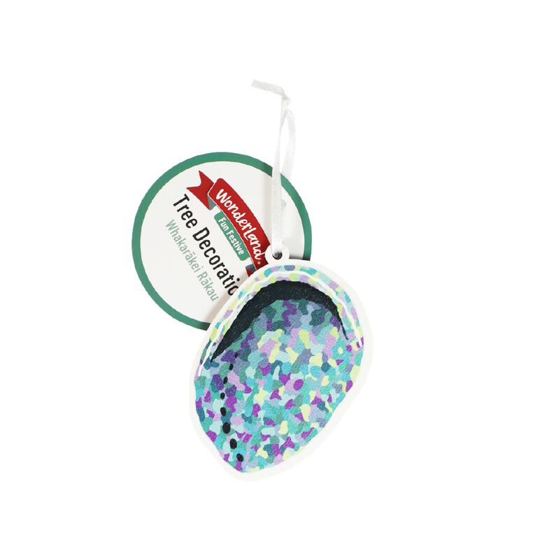 Wonderland Fun Festive Paua Christmas Tree Decoration, , hi-res