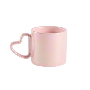Living & Co Heart Shaped Irridescent Mug Pink
