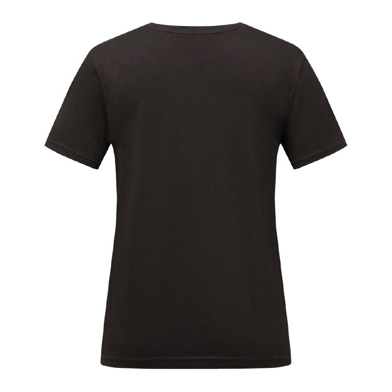 H&H Women's Short Sleeve Crew Neck Cotton Tee, Brown Dark, hi-res