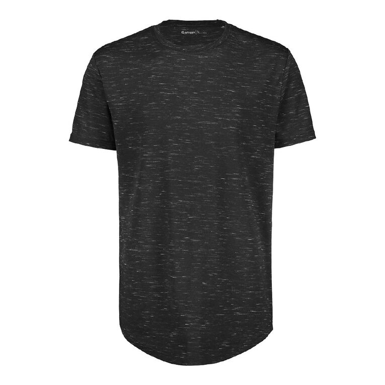 Garage Men's Crew Neck Short Sleeve Space Dye Tee, Black/White, hi-res