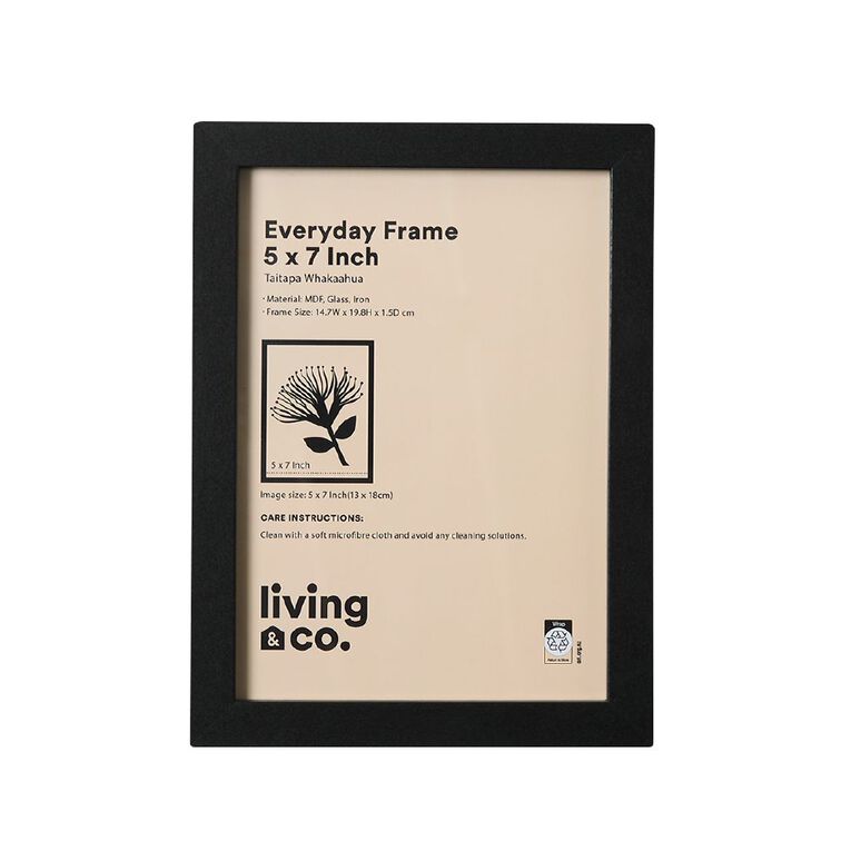 Living & Co Everyday Standard Photo Frame Black 5in x 7in, , hi-res