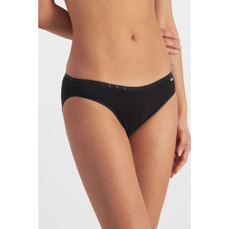 B FOR BONDS Women's Bikini Briefs 2 Pack, Black, hi-res