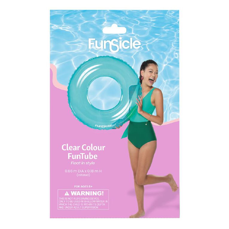 Funsicle Clear Colour FunTube Lagoon Blue 66cm, , hi-res