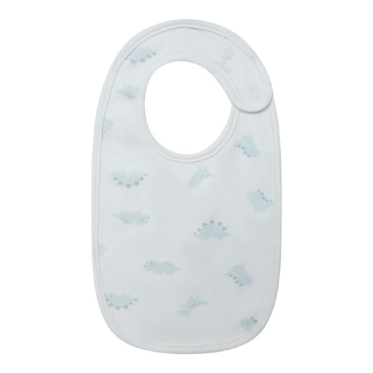 Young Original Babies' Dome Bibs 3 Pack, Blue Light DINO, hi-res