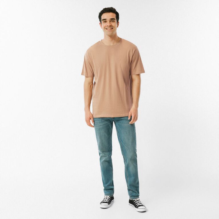 H&H Men's Regular Fit Crew Neck Tee, Brown Mid tannin, hi-res