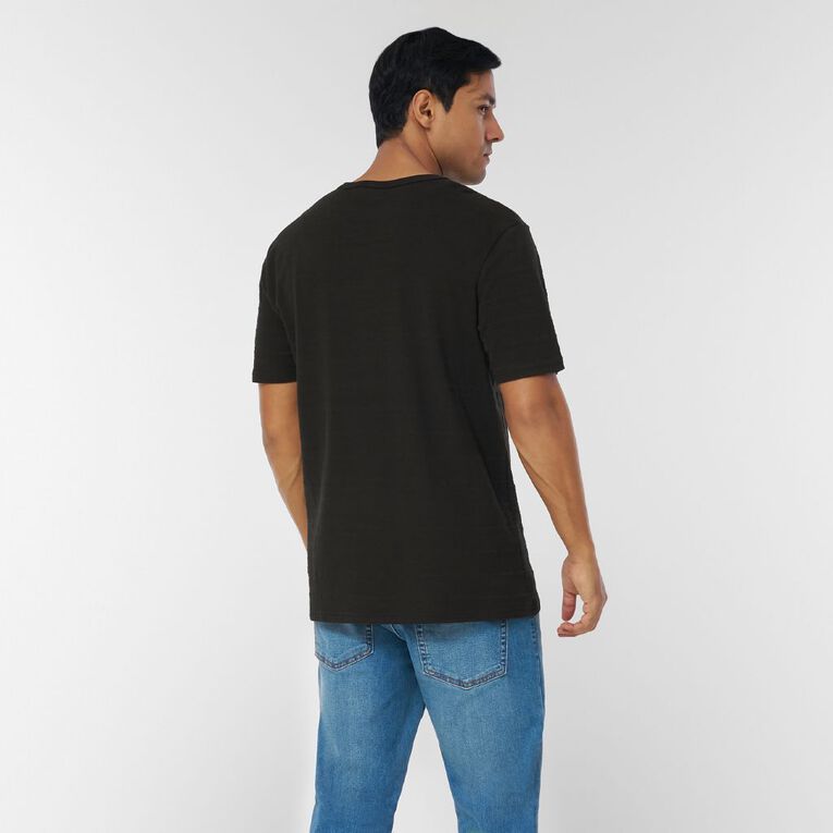 H&H Men's Regular Textured Tee, Black, hi-res