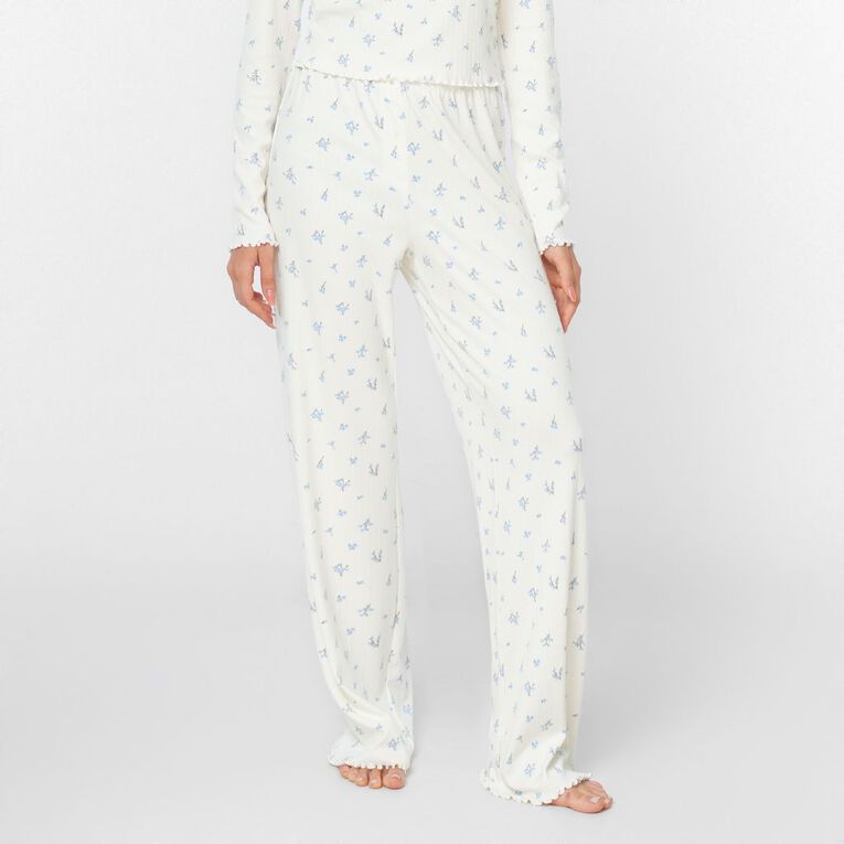 H&H Women's Pointelle Pyjama Pants, Cream, hi-res