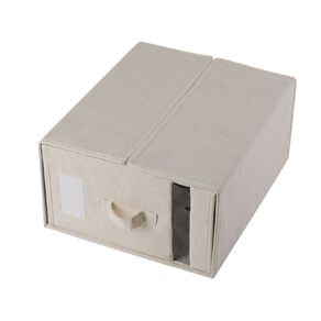Living & Co Linen Look Bed Box Large Cream