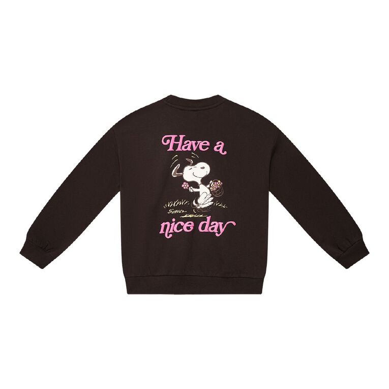 Peanuts Oversized Crew Sweat, Brown Dark, hi-res