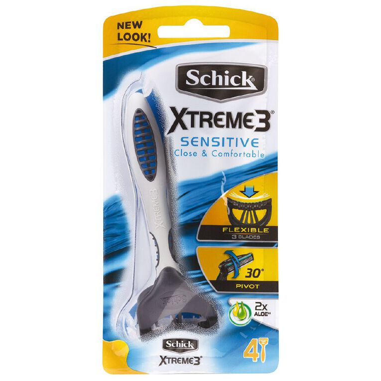Schick Xtreme3 Disposable Razor Sensitive 4 pack, , hi-res