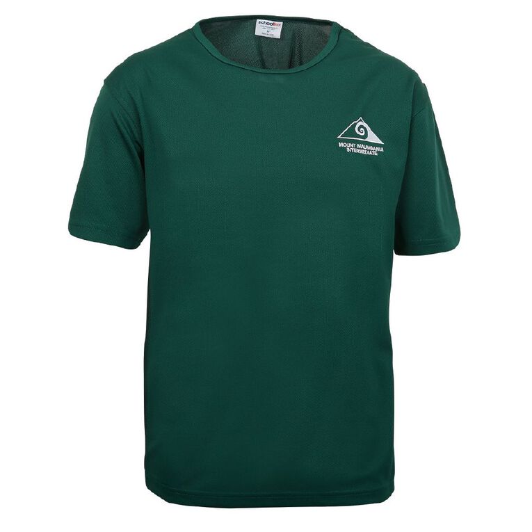 Schooltex Mt Maunganui Intermediate Sport Tee with Embroidery, Bottle/Black, hi-res