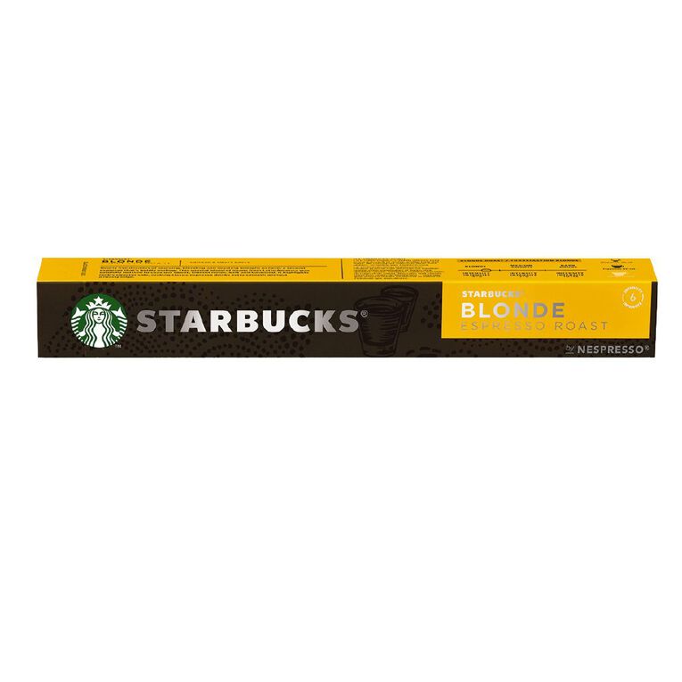 Starbucks by Nespresso Coffee Capsule Blonde Espresso Roast 10 Pack 53g, , hi-res