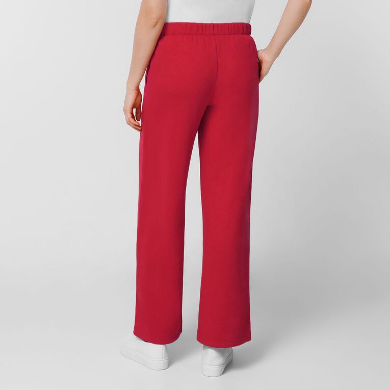 H&H Women's Wide Leg Track Pants, Red Mid, hi-res