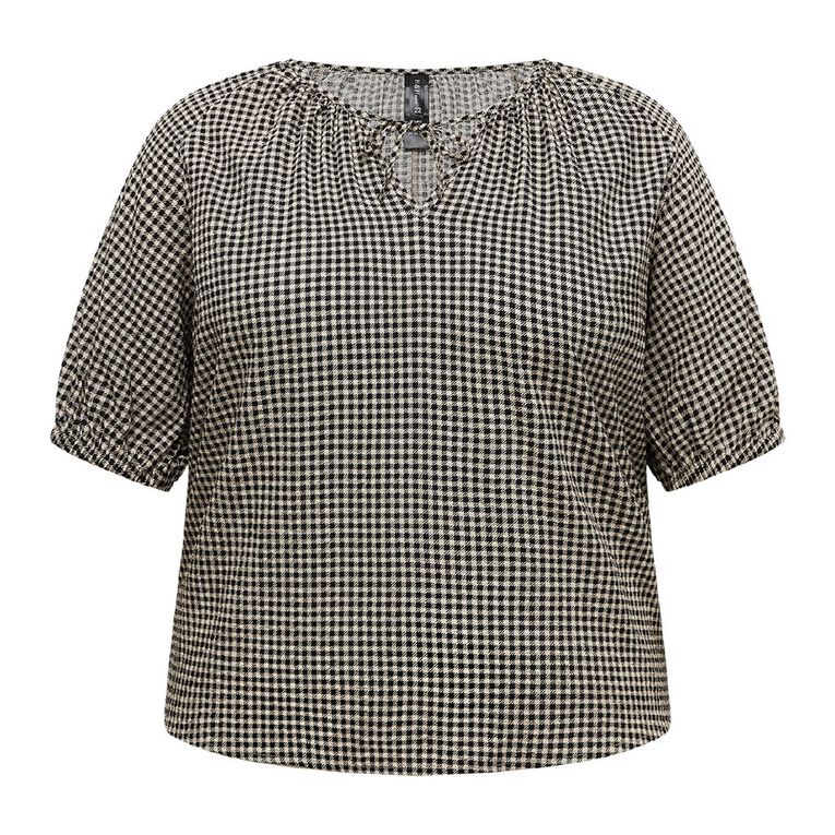 H&H Curve Women's Tie Front Blouse, , hi-res