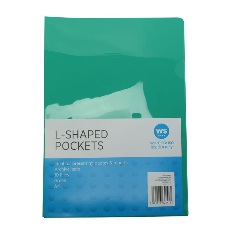 WS Colour Pop L-Shaped Pockets 10 Pack, , hi-res