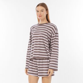 H&H Women's Lounge Peached Jersey Long Sleeve Top