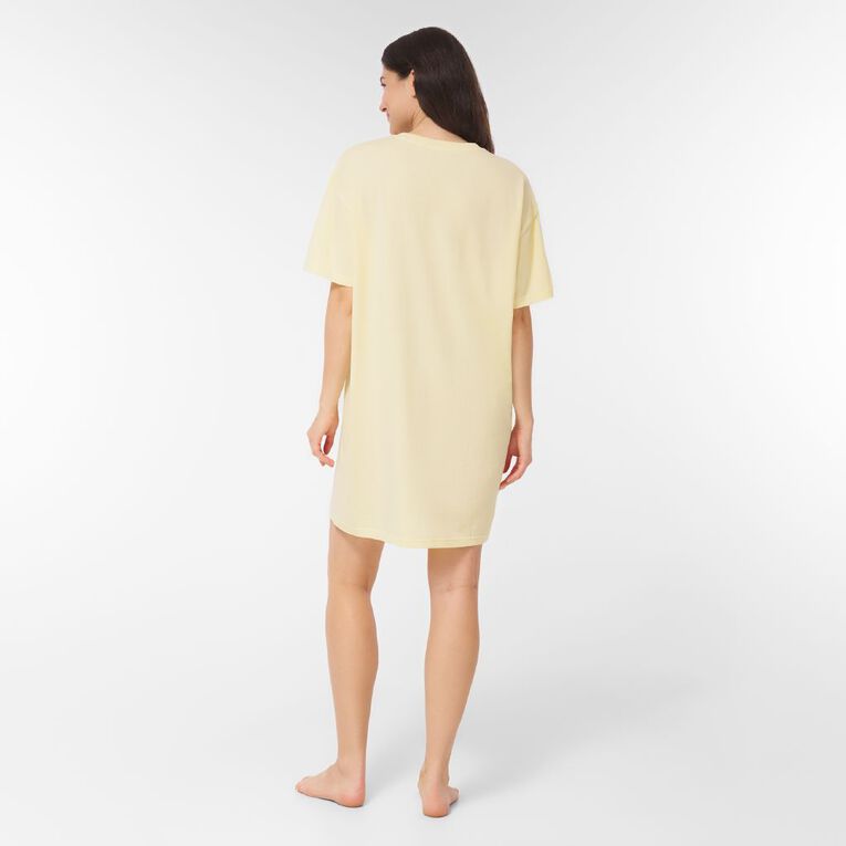 H&H Women's Boxy Tee Nightie, Yellow Light, hi-res