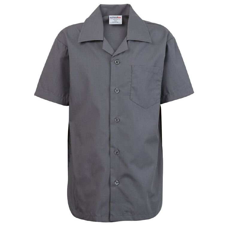 Schooltex Summer School Shirt, Grey Mid, hi-res