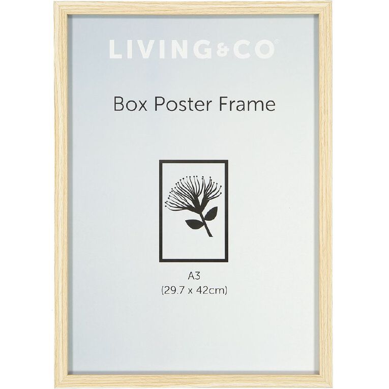 Living & Co Frame Box Poster Oak Wood Brown Mid A3, Brown Mid, hi-res