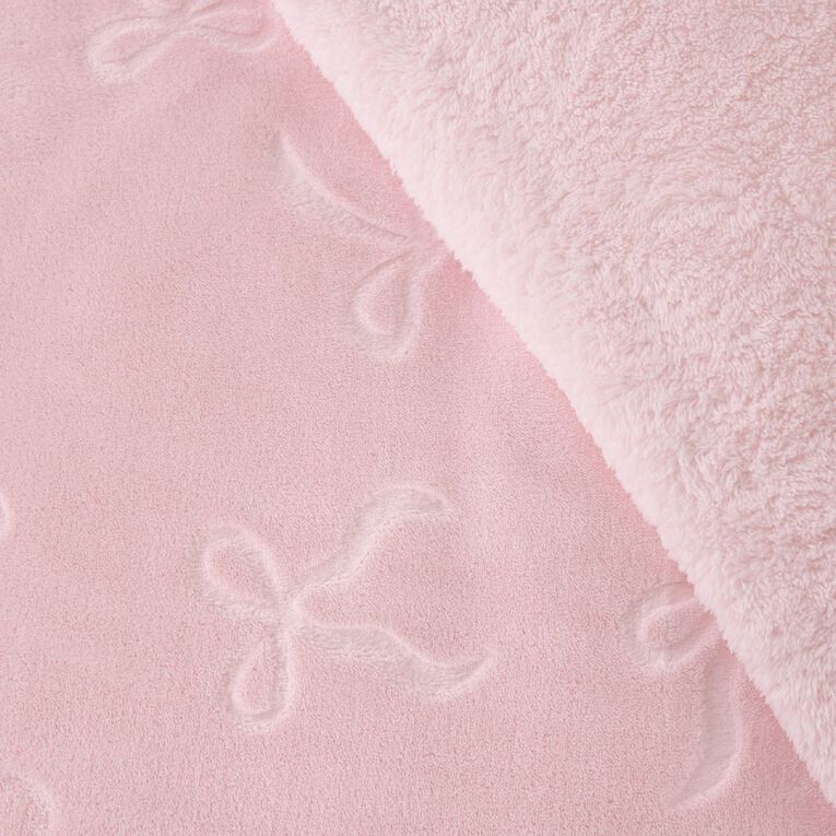 Living & Co Kids Duvet Cover Set Plush Embossed Pink Single, , hi-res