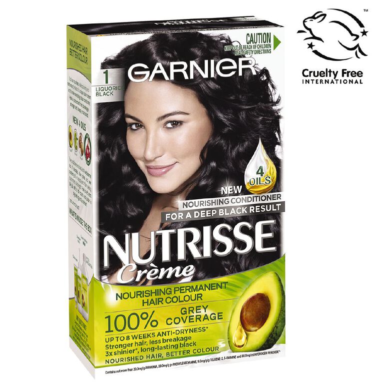 Garnier Nutrisse Permanent Creme Liquorice Black 1, , hi-res