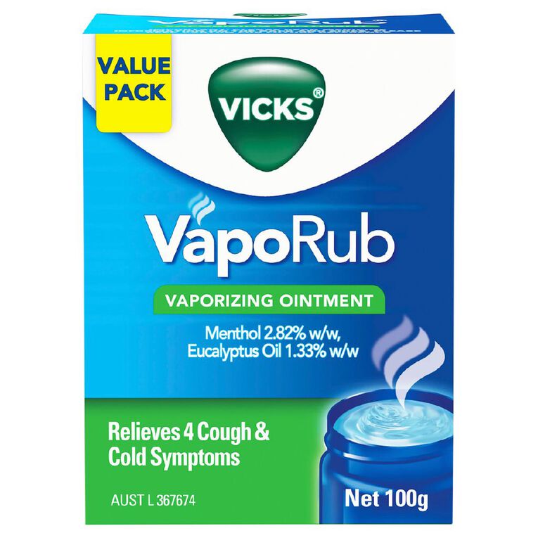 Vicks VapoRub Chest Rub and Vaporizing Ointment Decongestant 100g, , hi-res