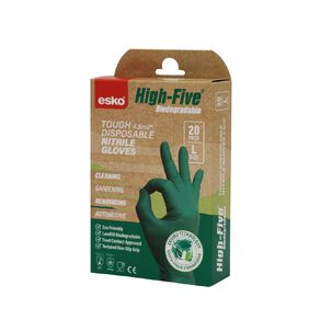 Esko High-Five Biodegradable Disposable Gloves Large Green
