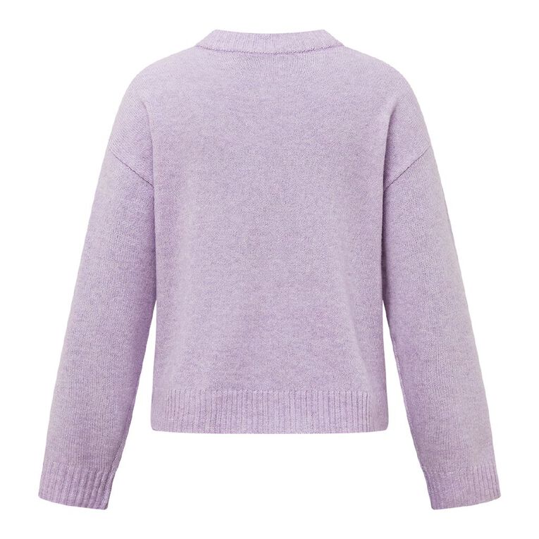 H&H Women's Boxy Sweet Treat Knit Jumper, Purple Light, hi-res