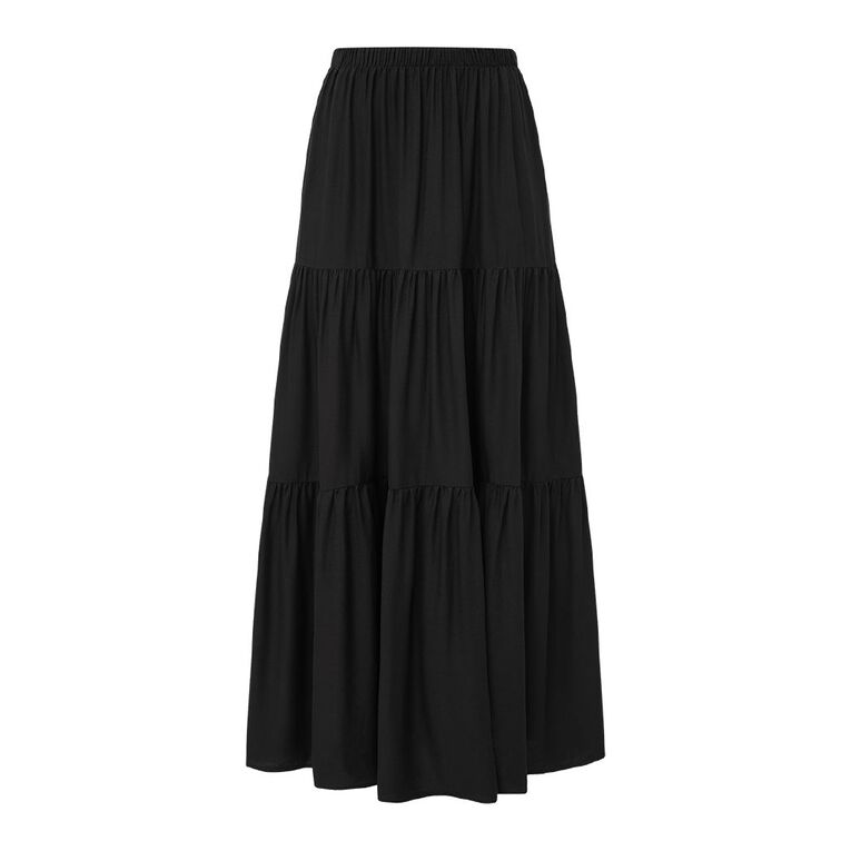 H&H Women's Boho Maxi Skirt, Black, hi-res