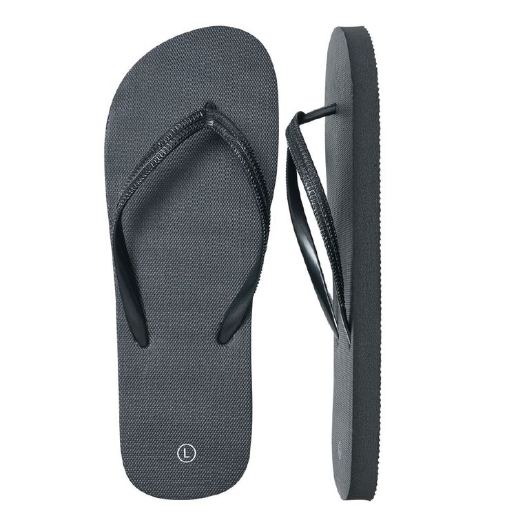 H&H Women's Plain Jandals, Black, hi-res