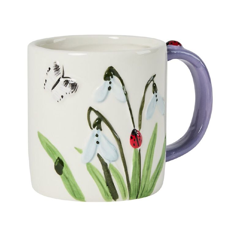 Living & Co Lady Bug Meadow Mug Purple/White, , hi-res