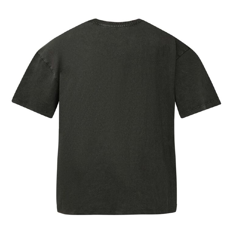 H&H Curve Women's Short Sleeve Oversized Graphic Tee, Black, hi-res