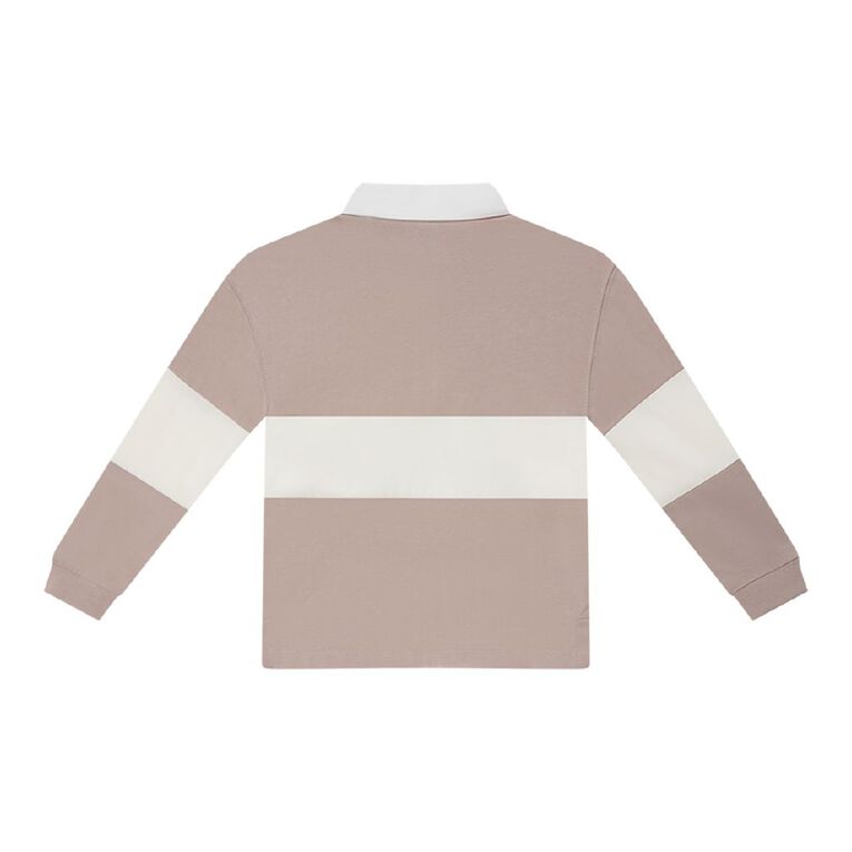 Young Original Long Sleeve Rugby Polo, Brown Light, hi-res