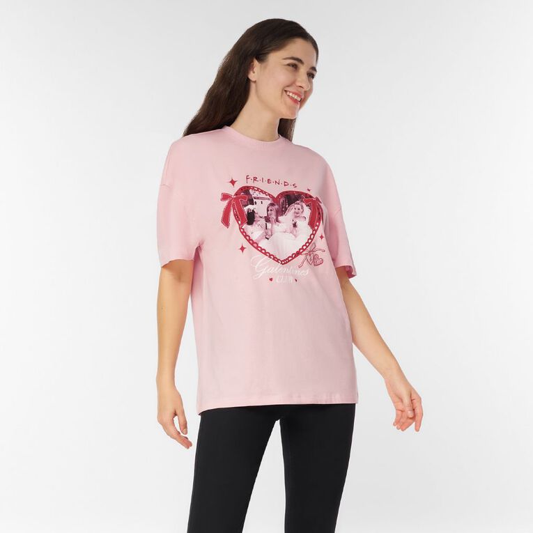Friends Women's Galentines Club Tee, Pink Light, hi-res