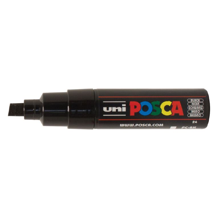 Uni Posca Marker 8.0mm Chisel Black, , hi-res