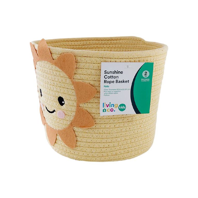 Living & Co Kids Cotton Rope Blend Basket Sunshine Yellow, , hi-res