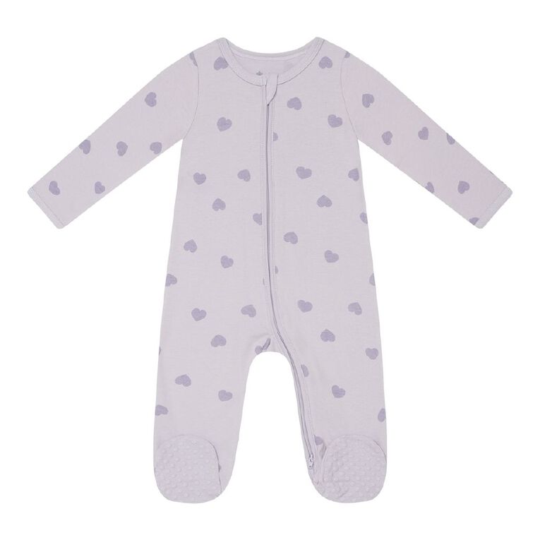 Young Original Babys' Zip-Thru All-in-One, Purple Light, hi-res