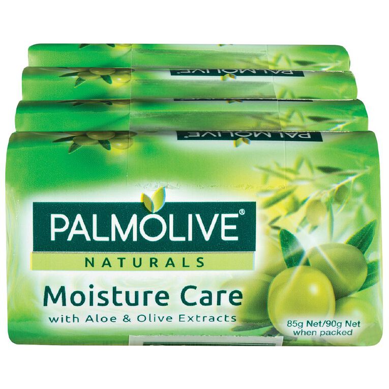 Palmolive Naturals Aloe & Olive Moisture Care Soap 90g 4 Pack Green Mid, , hi-res