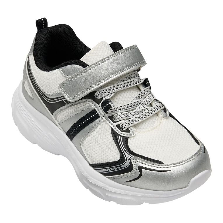 Active Intent Senior Kids' Jay Trainers, White, hi-res