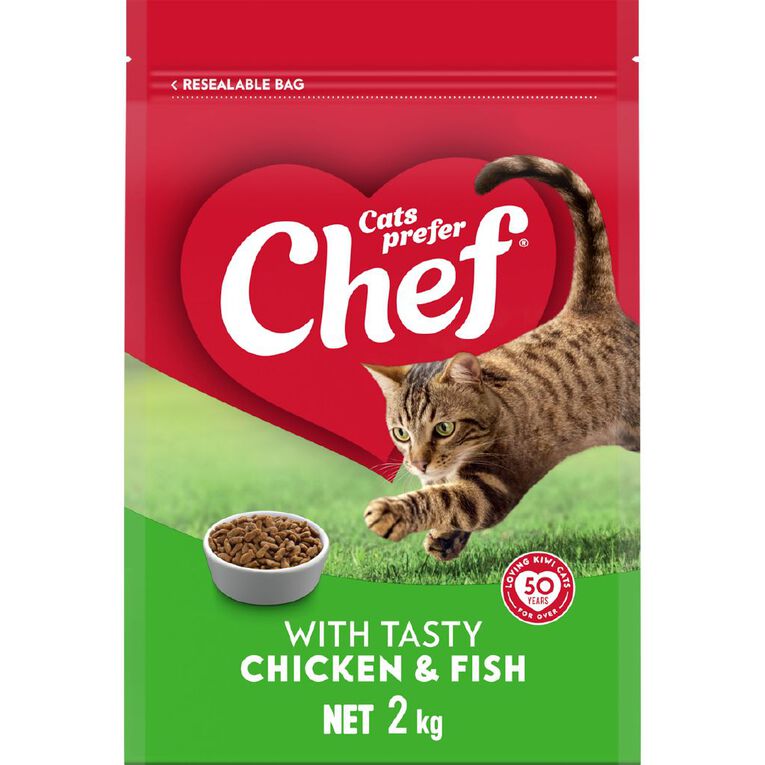 Chef With Tasty Chicken And Fish Cat Food 2kg, , hi-res
