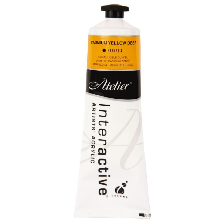 Atelier S4 Acrylic Paint Cadmium Deep Yellow, , hi-res